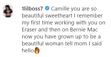 A screenshot of comment from Camille Winbush's social media post. | Photo: Instagram/camilleswinbush