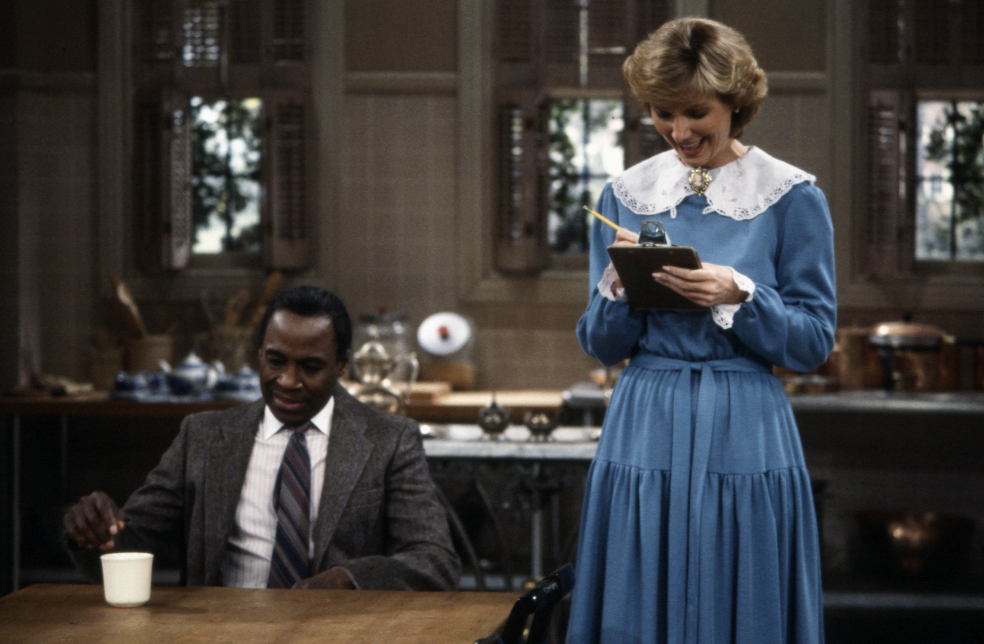 Actor Robert Guillaume as Benson DuBois and Inga Swenson as Gretchen Kraus in the series "Benson" on January 1, 1983 in Los Angeles, California | Source: Getty Images