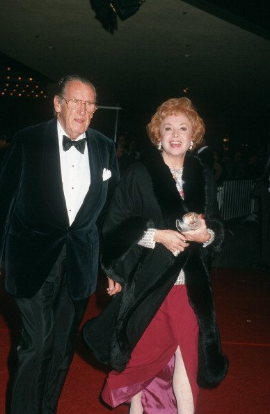 Audrey Meadows and Robert Six on December 11, 1985 at the Plitt Theater in Century City, California. | Photo: Getty Images