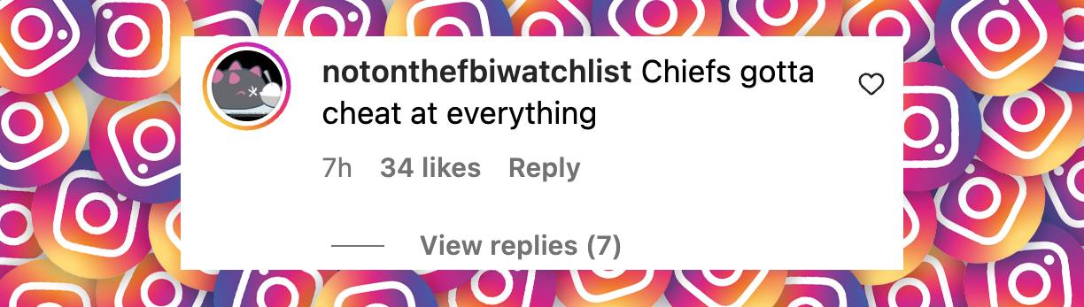 A netizen's comment on Travis Kelce's win, posted on January 8, 2025 | Source: Instagram.com/nfl