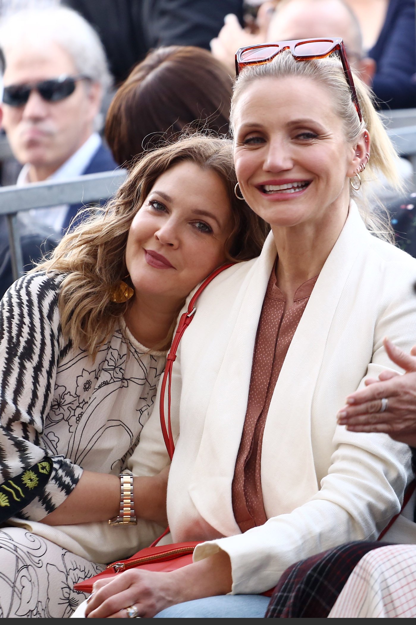 Drew Barrymore and Cameron Diaz attend a ceremony honoring Lucy Liu With Star On The Hollywood Walk Of Fame on May 1, 2019 in Hollywood, California. | Source: Getty Images