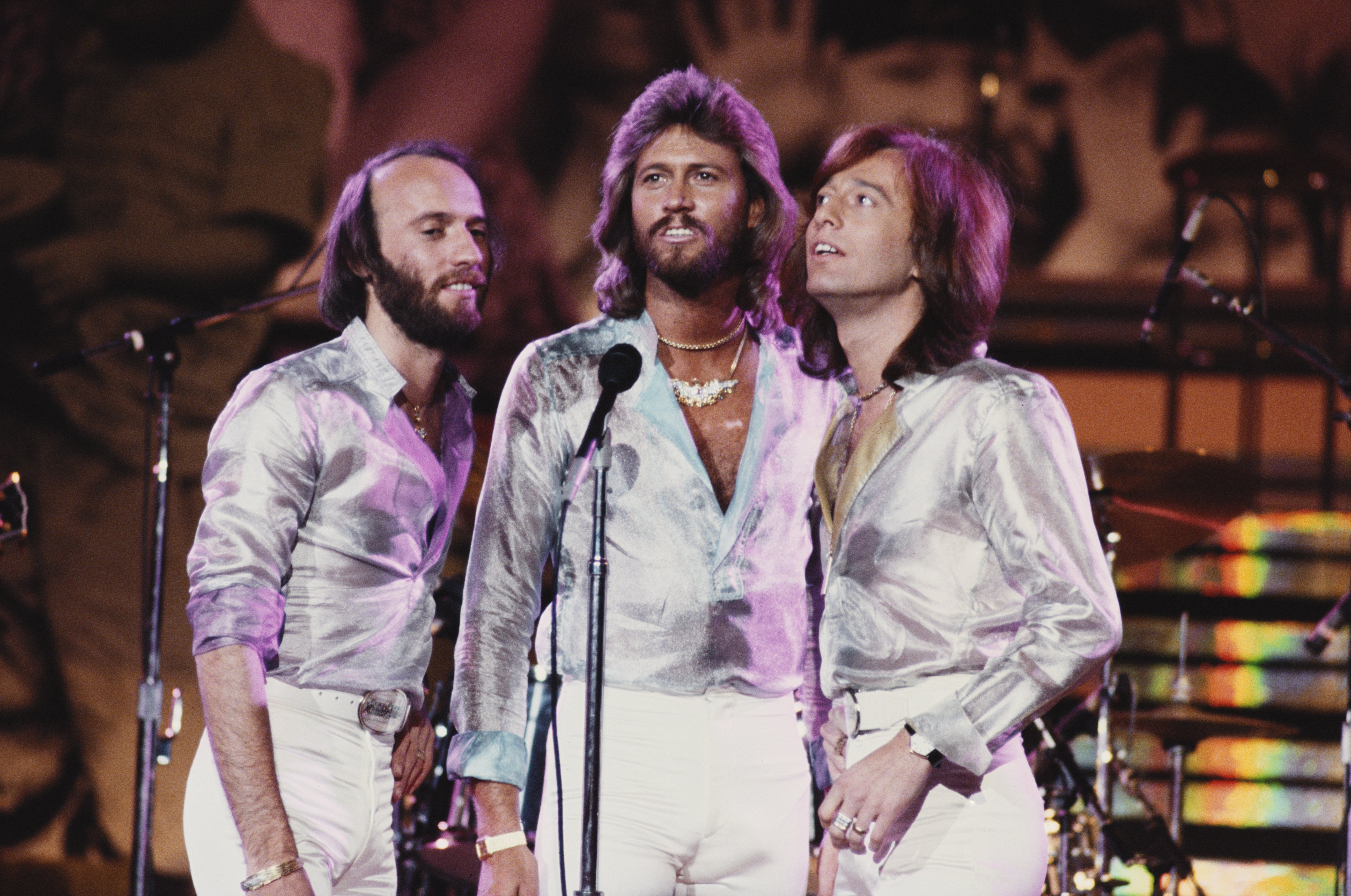 The Bee Gees performing for 'The Music for UNICEF' benefit concert in New York on January 9, 1979 | Source: Getty Images 