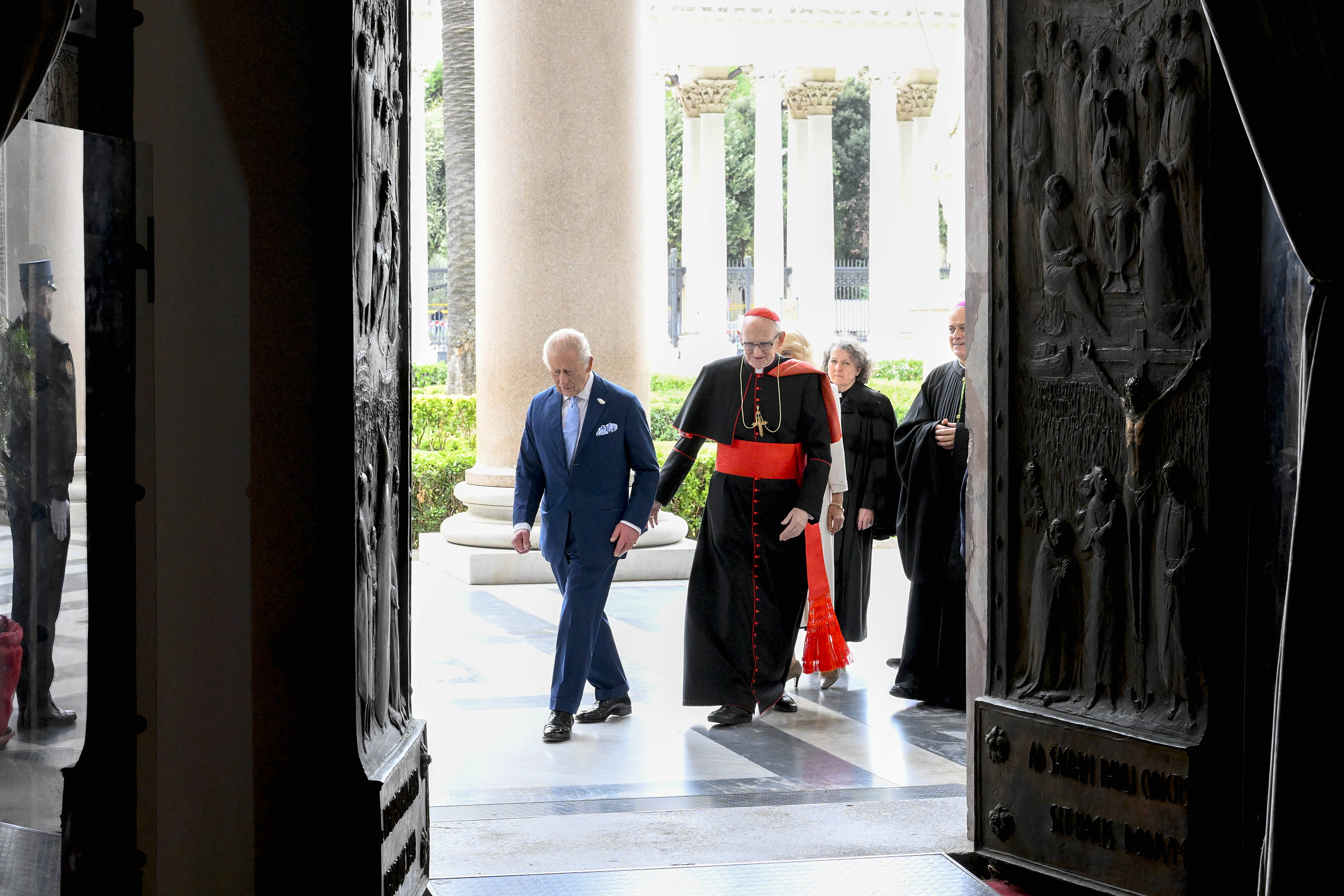 King Charles III crosses the St. Paul Basilica Holy Door before an ecumenical Service of Prayer on October 23, 2025 | Source: Getty Images