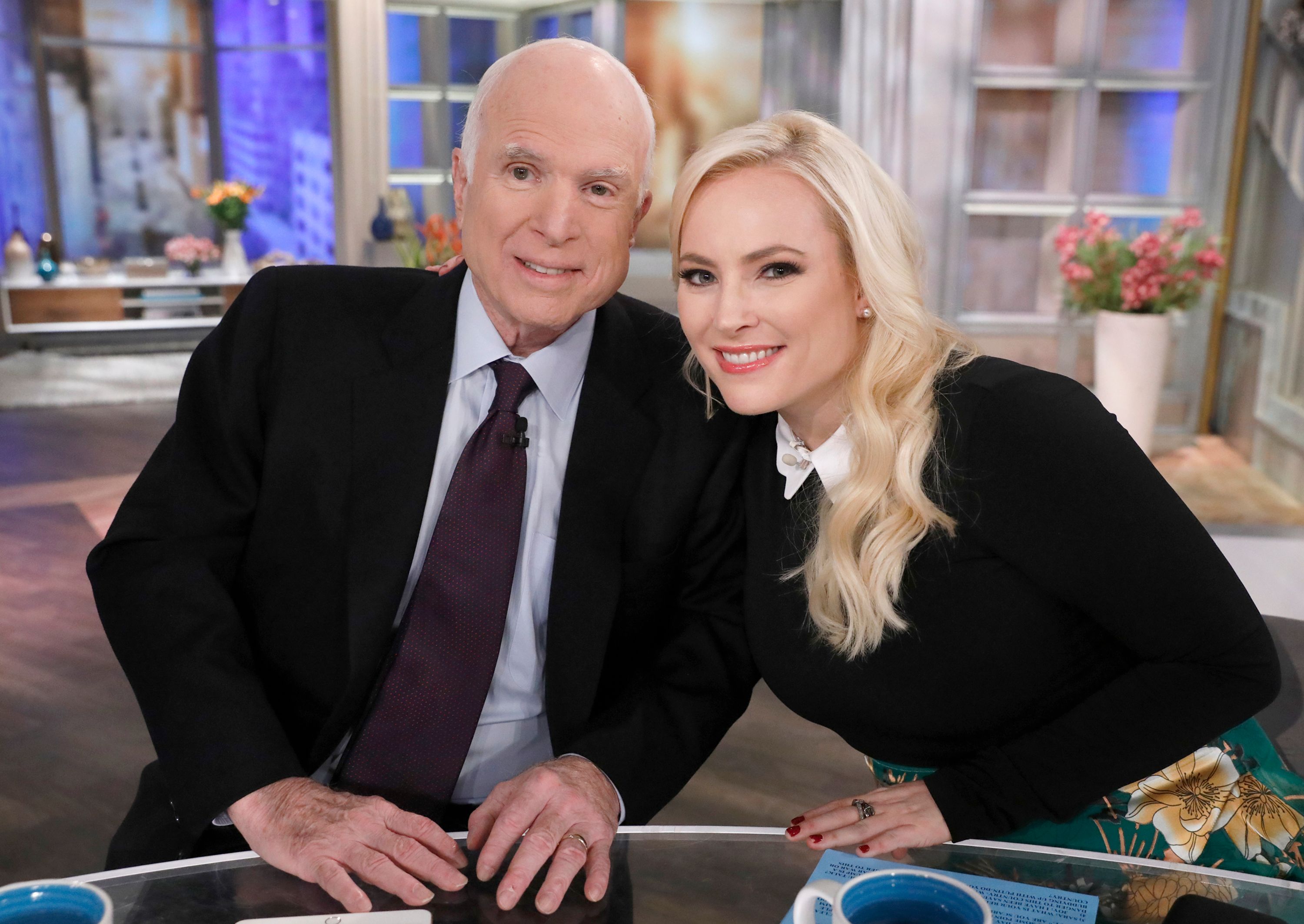 Senator John McCain and Meghan McCain on "The View" on Meghan's birthday on October 23, 2017 | Photo: Heidi Gutman /Walt Disney Television/Getty Images