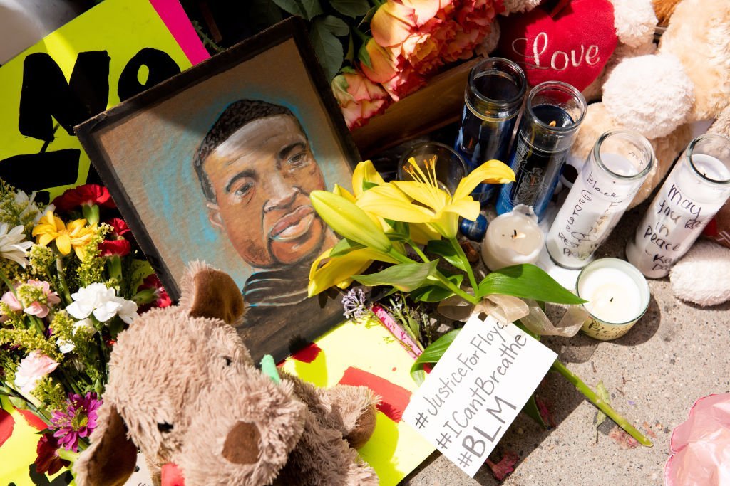 A memorial put up for George Floyd after his death | Source: Getty Images