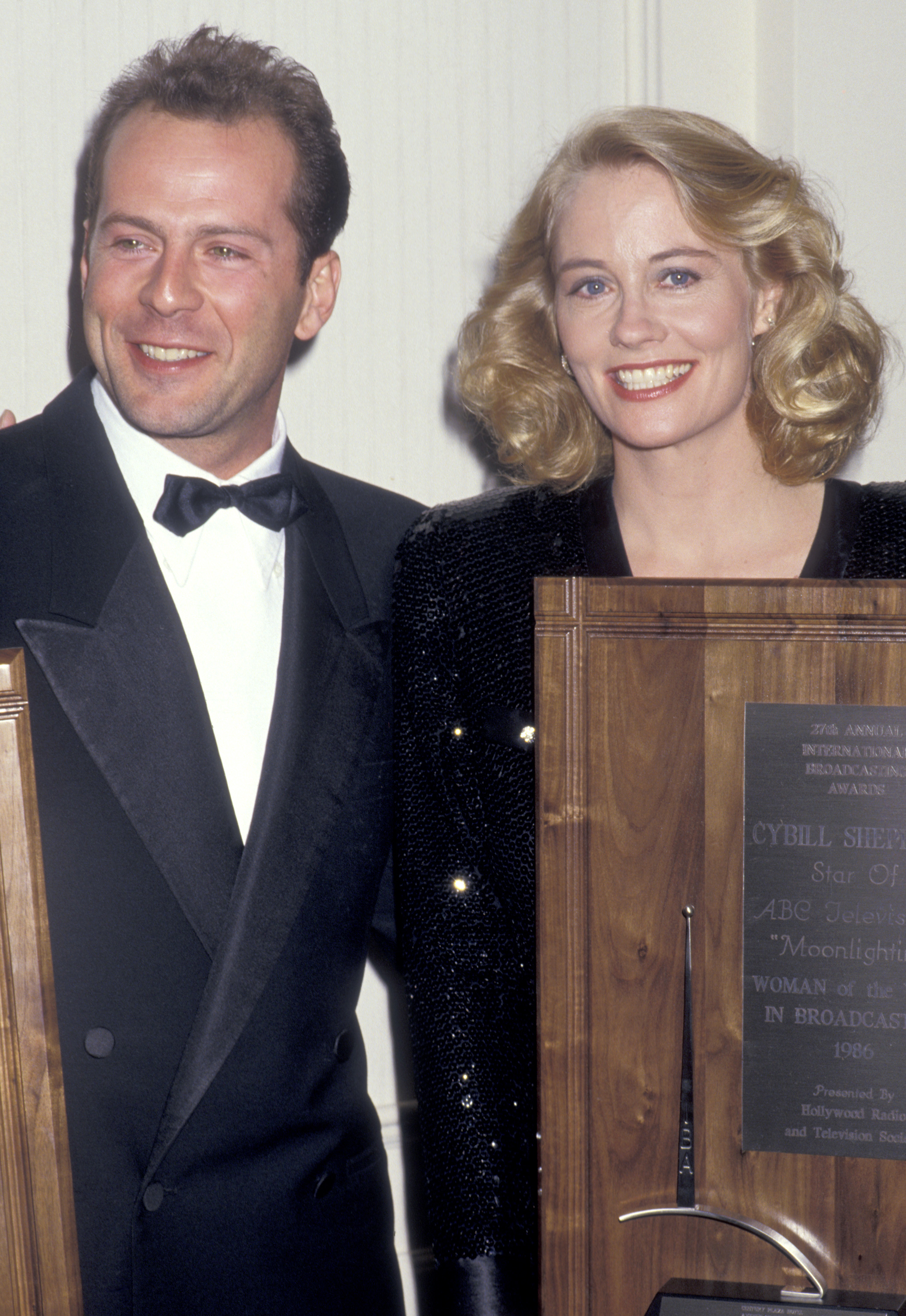 The actress with co-star, Bruce Willis, on March 17, 1987 | Source: Getty Images