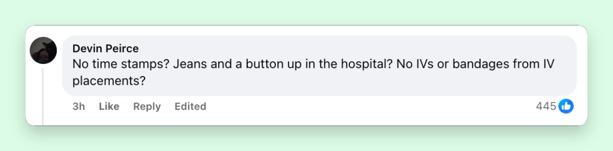 One netizen questioned details of the hospital photo Mitch McConnell shared, reflecting some of the skepticism that emerged alongside messages of support following his health update. | Source: Facebook/mitchmcconnell