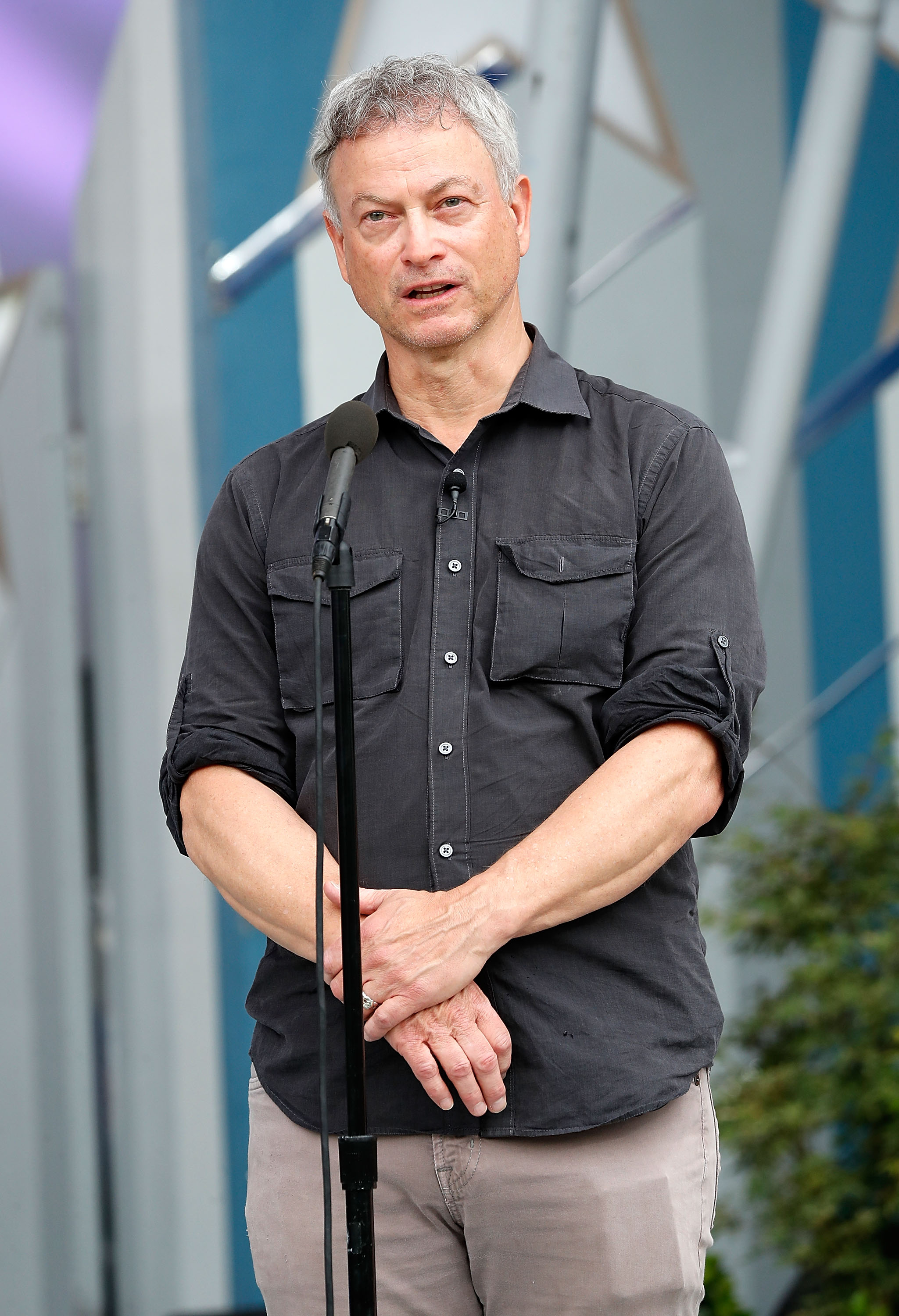 Gary Sinise speaks during the National Memorial Day Concert - Rehearsal at the U.S. Capitol, West Lawn, in Washington, DC, on May 26, 2018. | Source: Getty Images