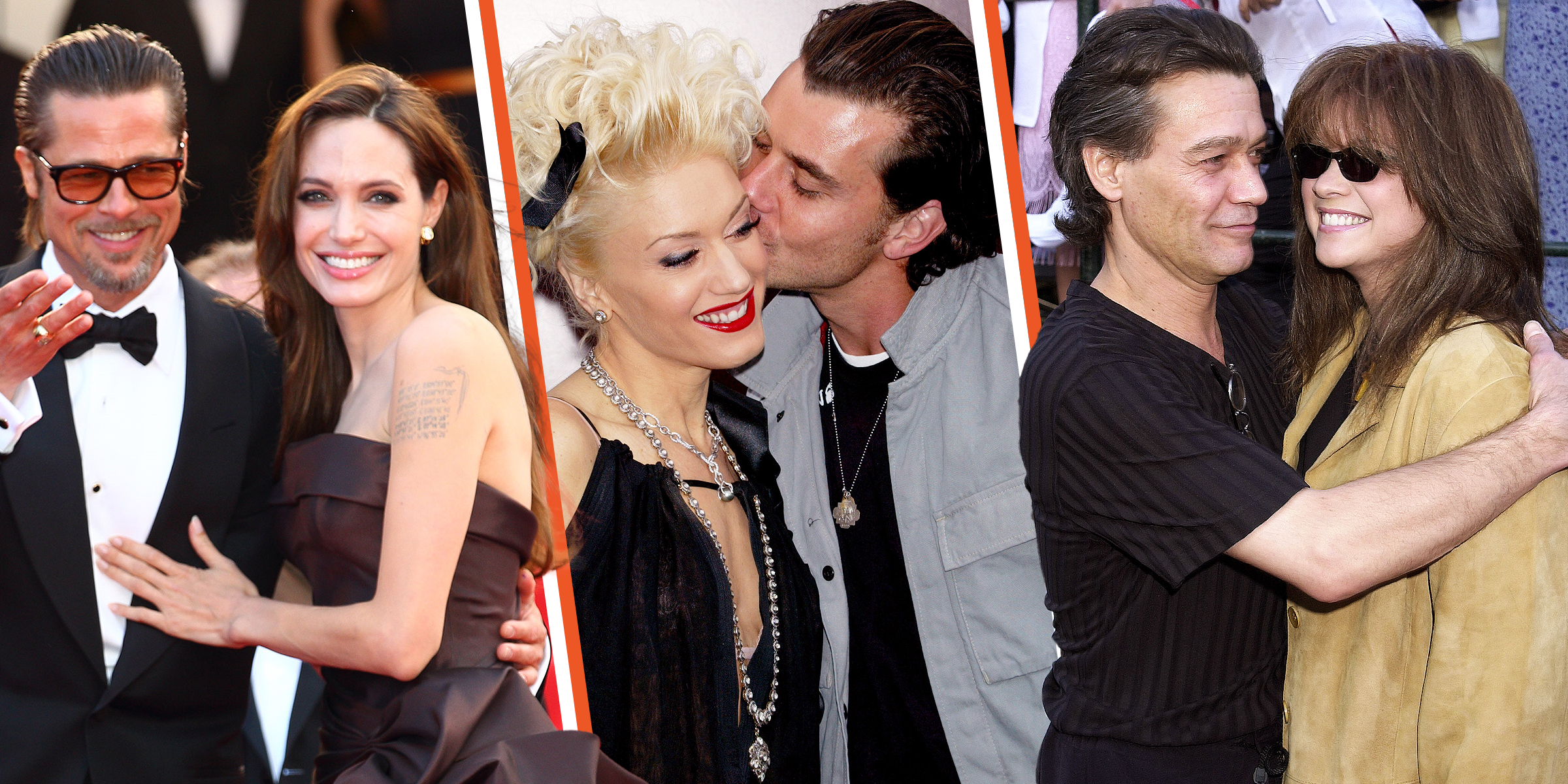 Brad Pitt and Angelina Jolie | Gwen Steffani and Gavin Rossdale | Eddie Van Halen and Valerie Bertinelli | Source: Getty Images