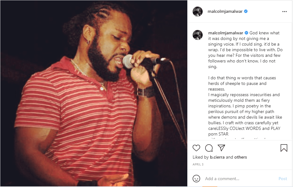 A picture of Malcolm-Jamal Warner singing on Instagram | Photo: Instagram/malcolmjamalwar