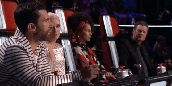 Coaches Adam Levine, Gwen Stefani, Alicia Keys, Blake Shelton on The Voice. | Source: YouTube/ Disney Shows and Disney Movie Trailers