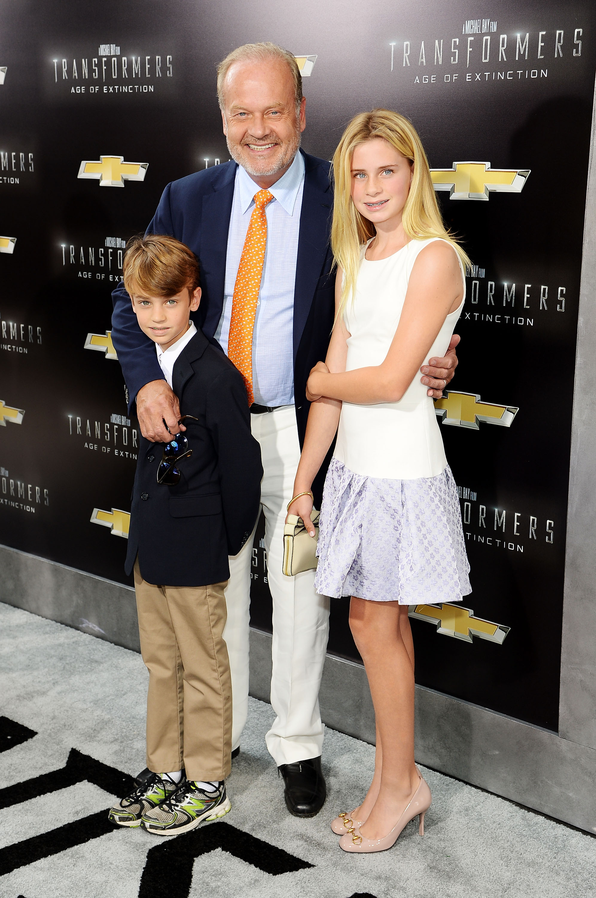 Kelsey Grammer with his children Mason and Jude Grammer at the New York Premiere of "Transformers: Age Of Extinction" on June 25, 2014 | Source: Getty Images