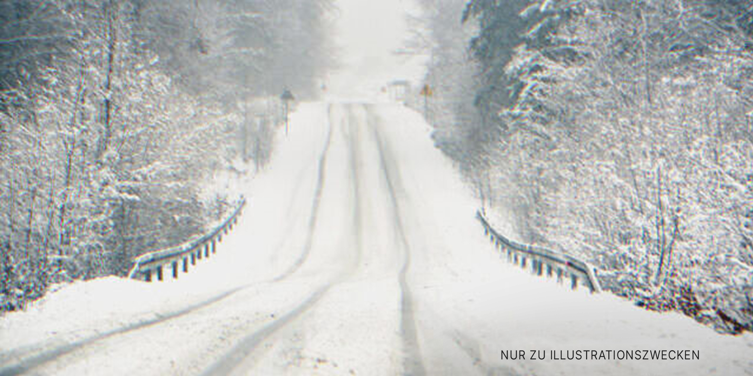 Ein verschneiter Weg führt in den Wald. | Quelle: Shutterstock