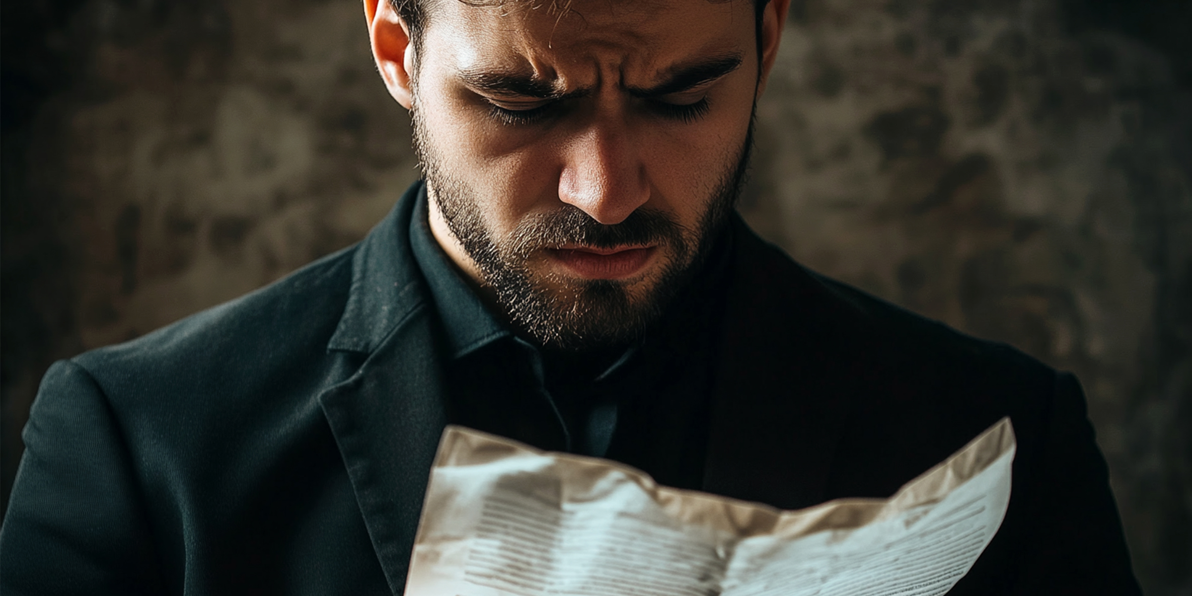 A man reading a letter | Source: Midjourney