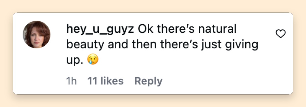 A netizen's comment on Pamela Anderson’s choice of outfit | Source: Instagram/pagesix