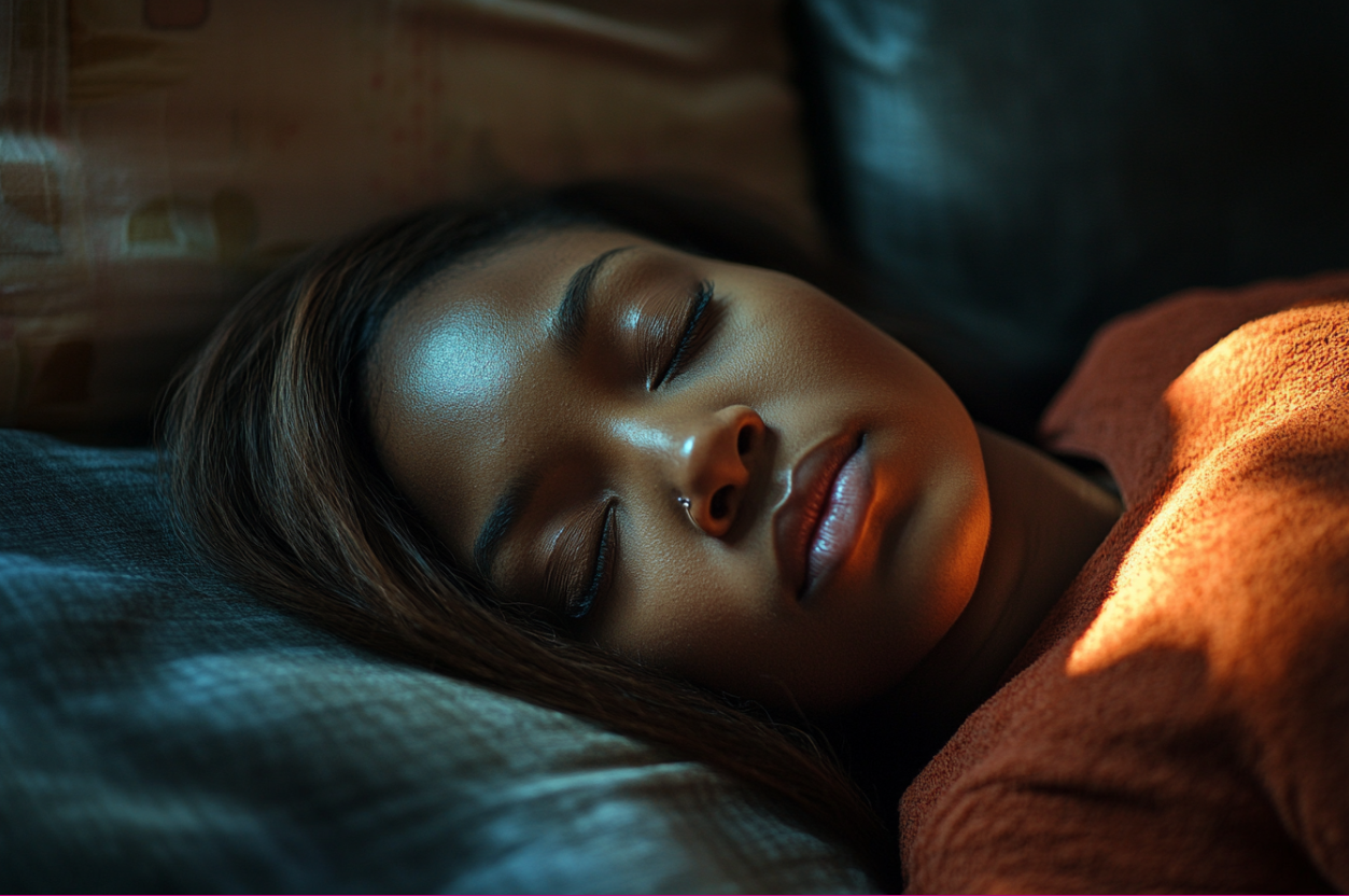 A woman resting on her sofa | Source: Midjourney