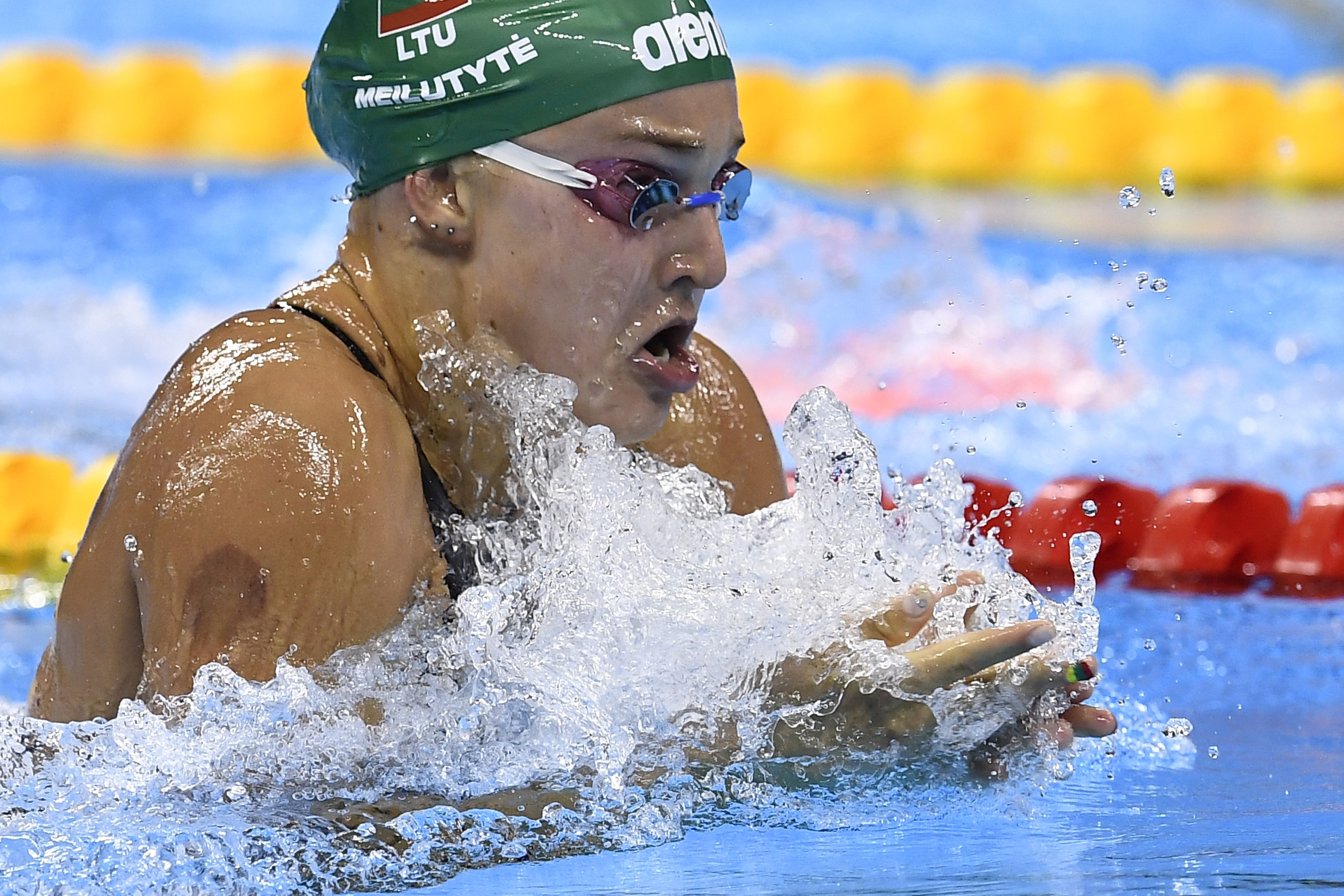 Ruta Meilutyte competes in the Womens 100m Breaststroke Semifinal during the swimming event at the Rio 2016 Olympic Games in Rio de Janeiro on August 7, 2016. | Source: Getty Images