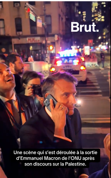 President Emmanuel Macron, from a post dated September 23, 2025 | Source: Tiktok/@brutofficiel