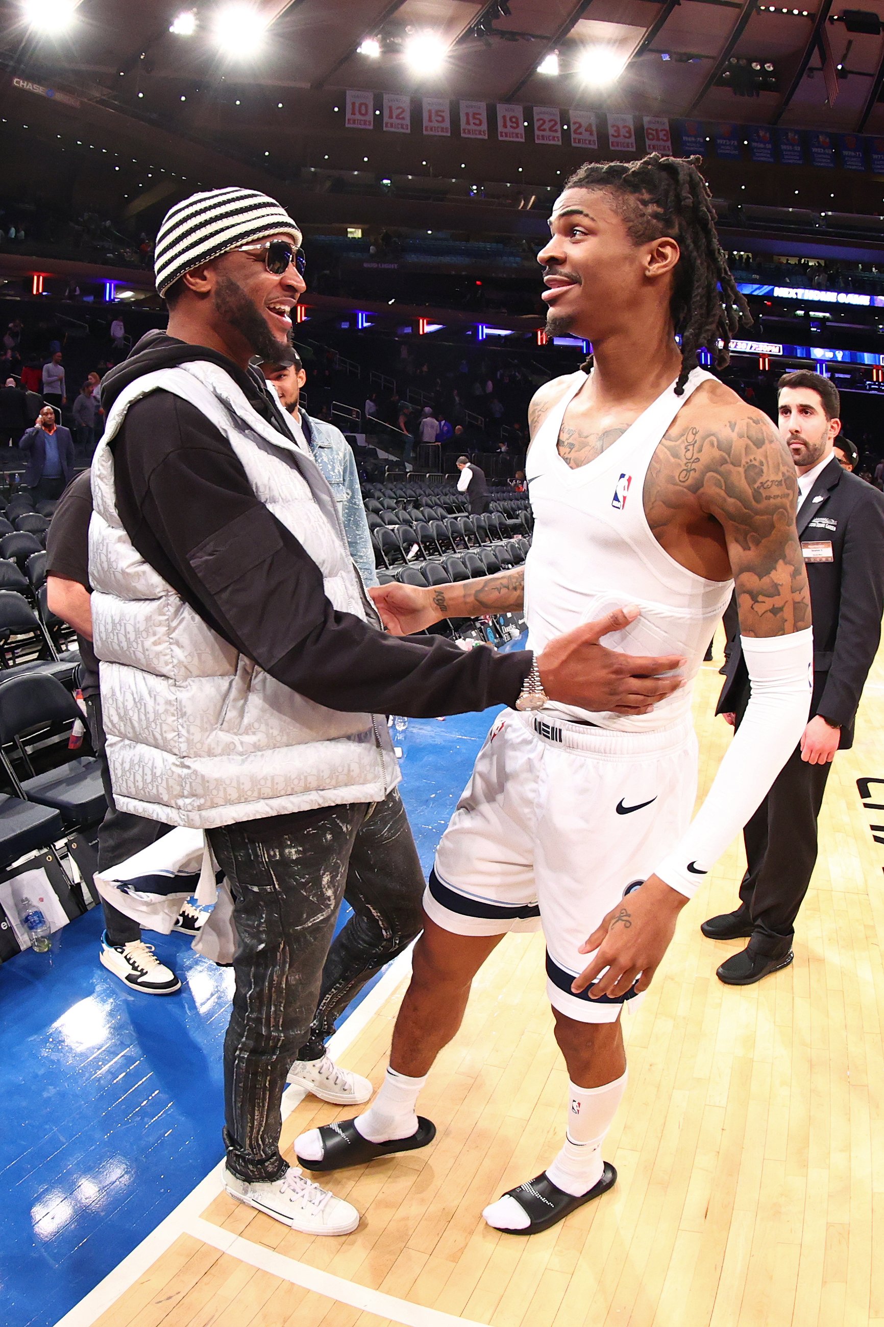 Ja Morant and Tee Morant, at a Grizzlies VS New York Knicks game on November 27, 2022, at Madison Square Garden in New York City, New York. | Source: Getty Images