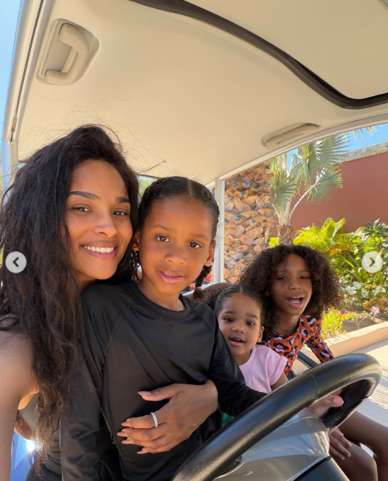 Ciara poses with her daughters Sienna Wilson and Amora Wilson, and her son Win Wilson, on March 2, 2026 | Source: Instagram/ciara