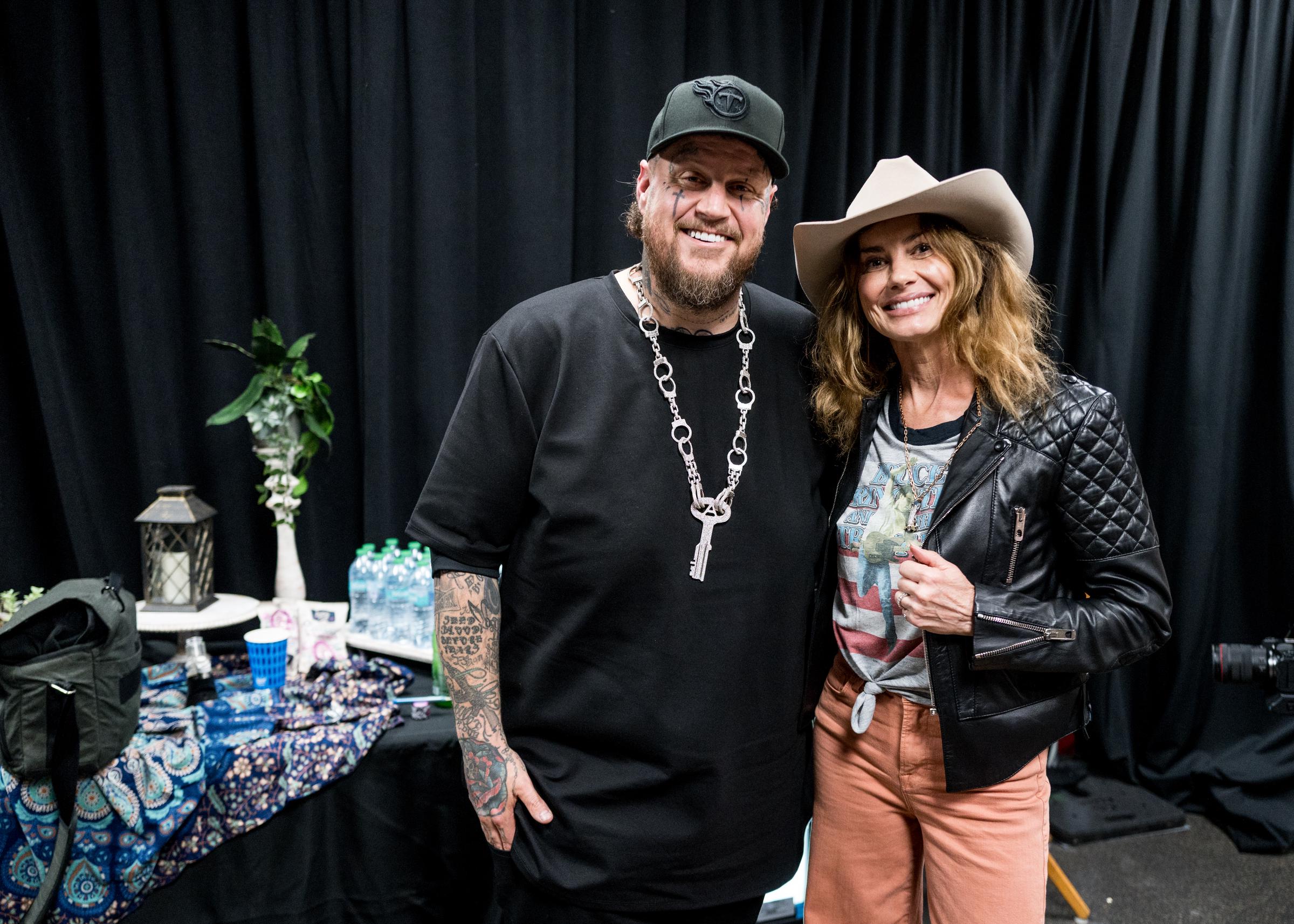 Faith Hill and Jelly Roll at the 2025 CMA Fest at Nissan Stadium in Nashville, Tennessee on June 6, 2025 | Source: Getty Images