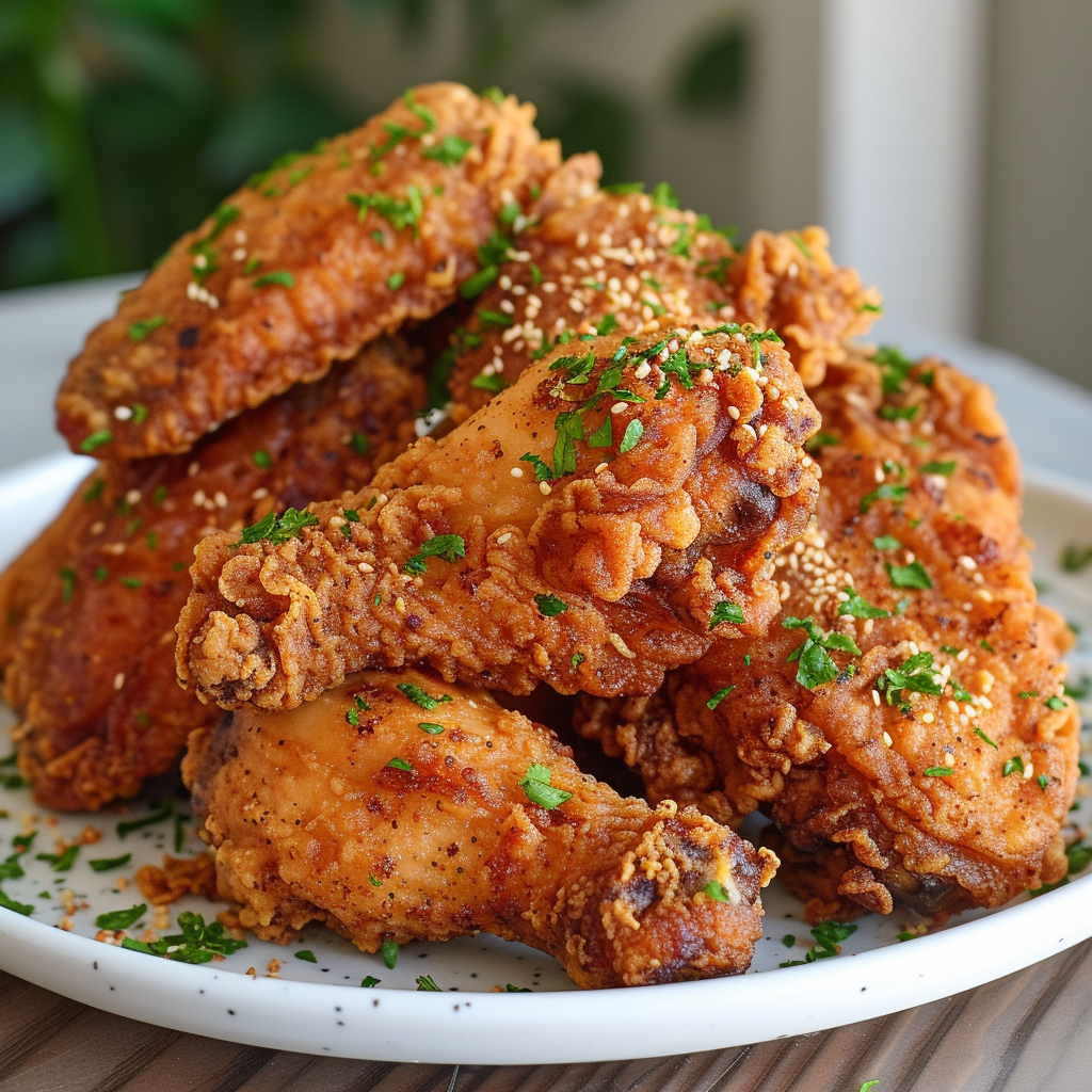 A plate of fried chicken | Source: Midjourney