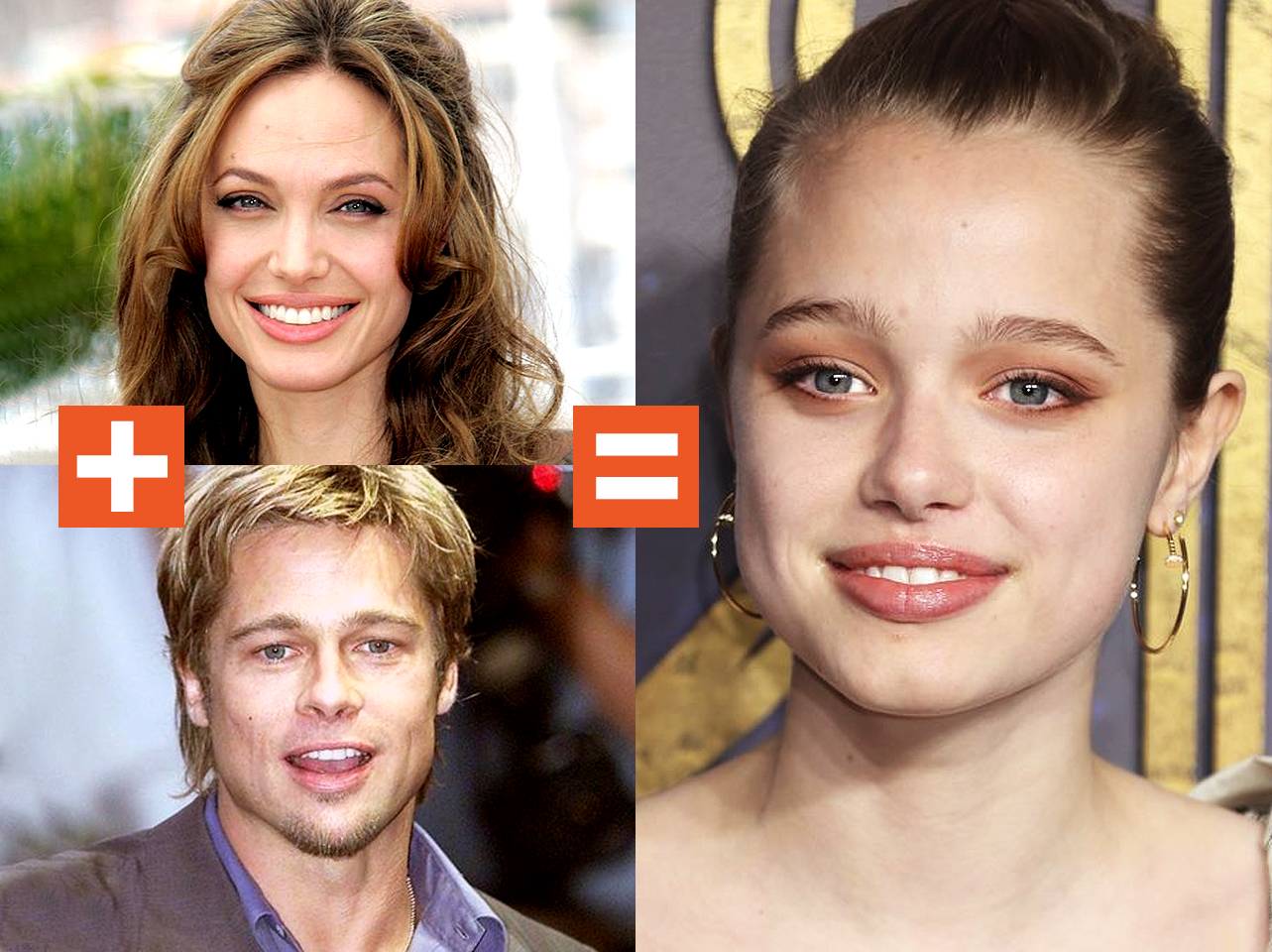 A collage of Angelina Jolie, Brad Pitt, and Shiloh Jolie Pitt | Source: Getty Images