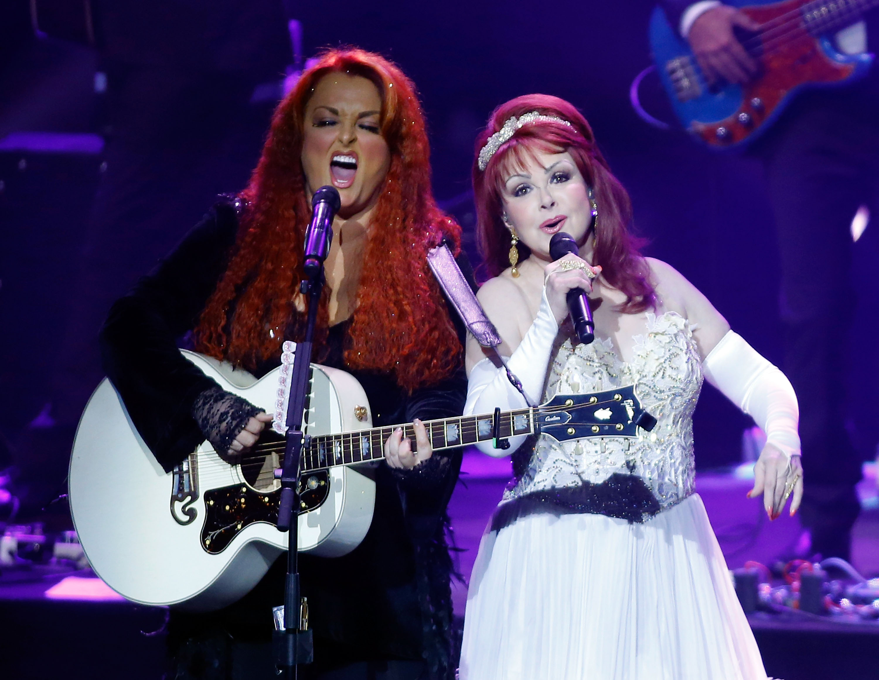 Wynonna and Naomi Judd performing during the launch of their nine-show residency 