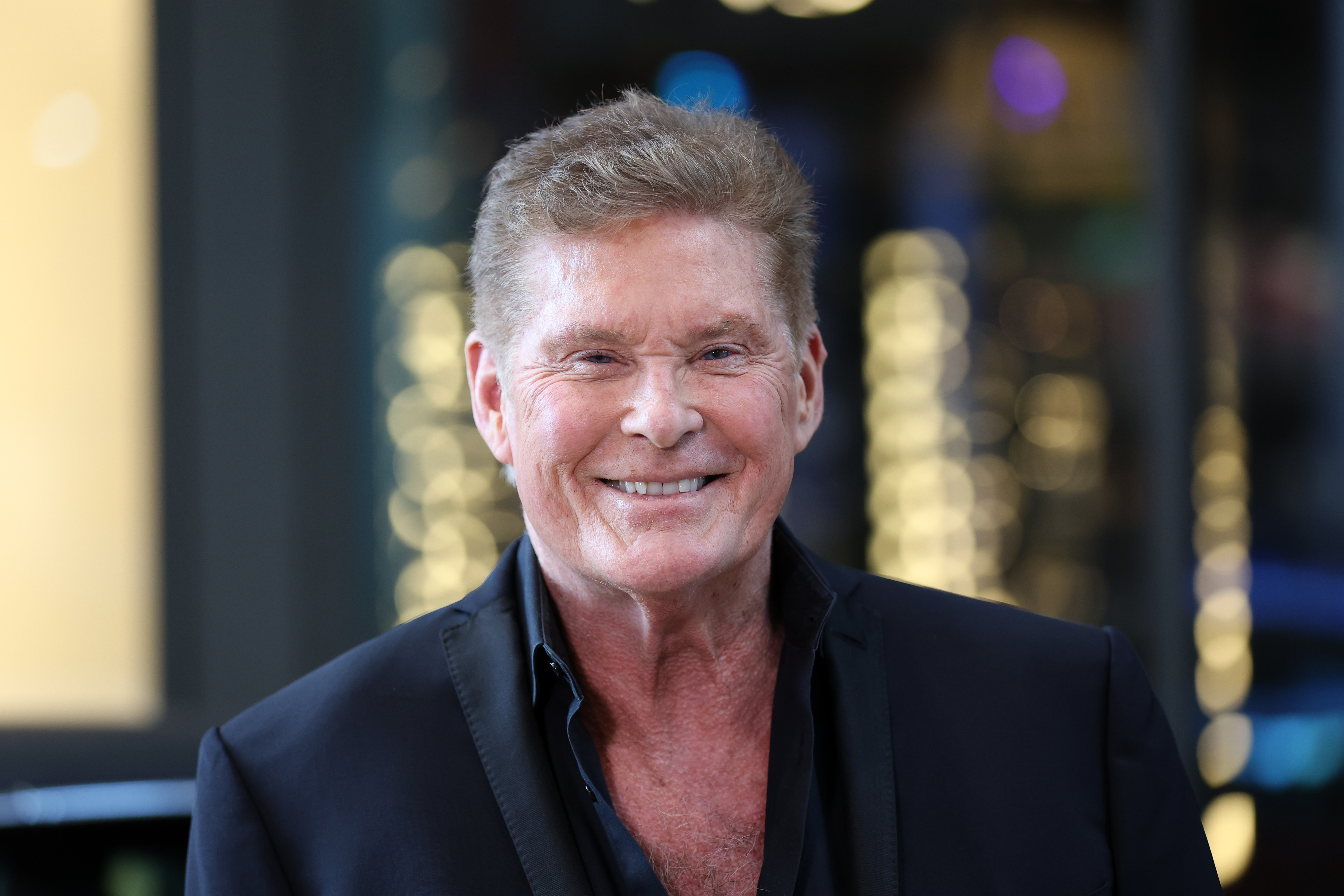 David Hasselhoff at his Tour press lunch at WACA Restaurant Motorworld Munich on October 18, 2022, in Germany.