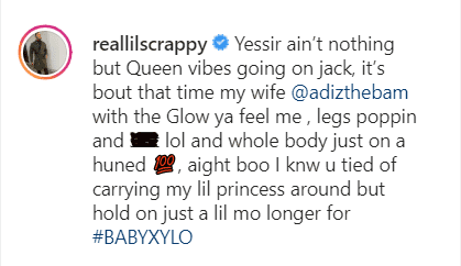 Bambi poses for a photo, flaunting her growing belly, on Lil Scrappy's Instagram. | Source: Instagram.com/Reallilscrappy