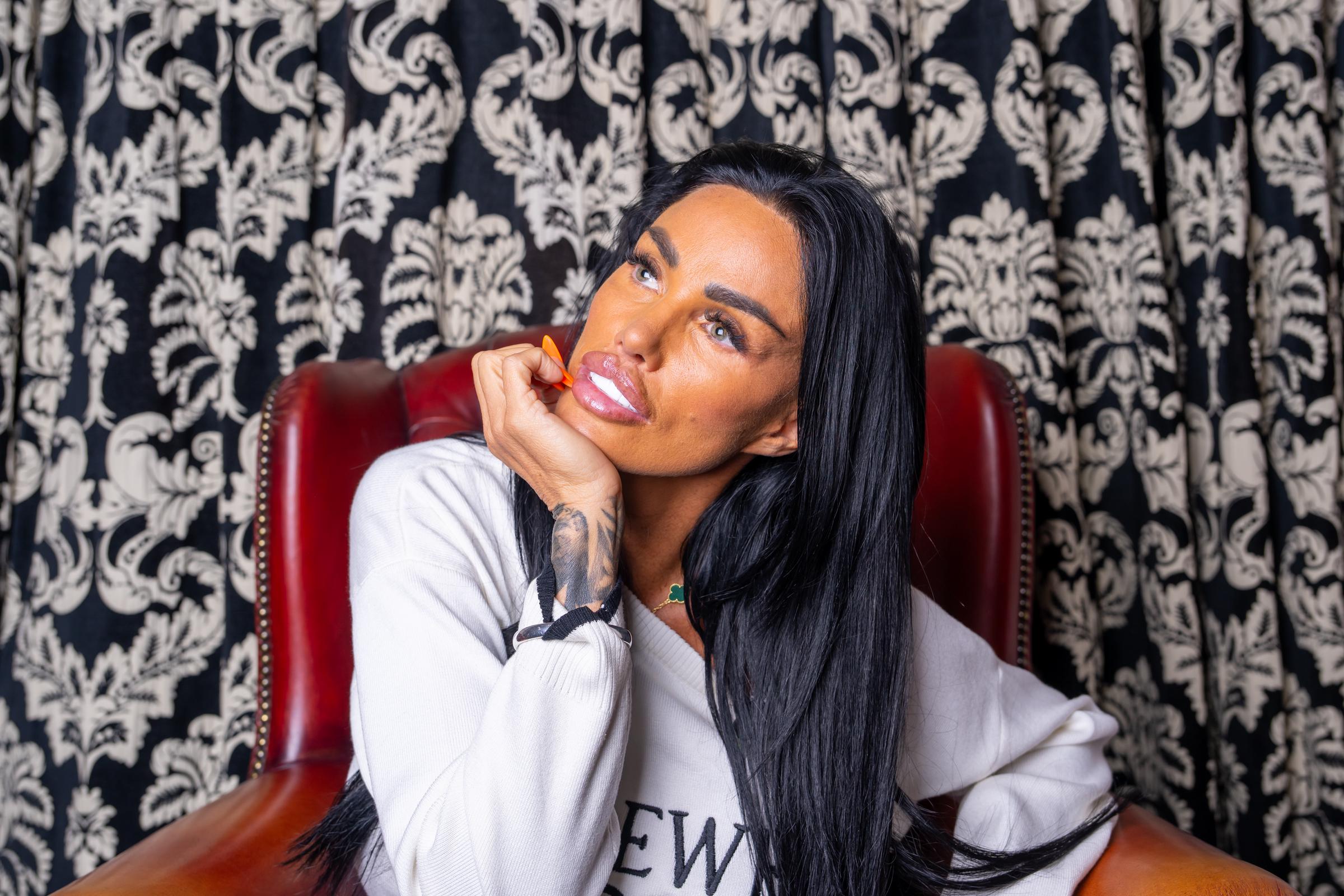 Katie Price speaks at The Cambridge Union on 7 May 2025 in Cambridge, United Kingdom. | Source: Getty Images