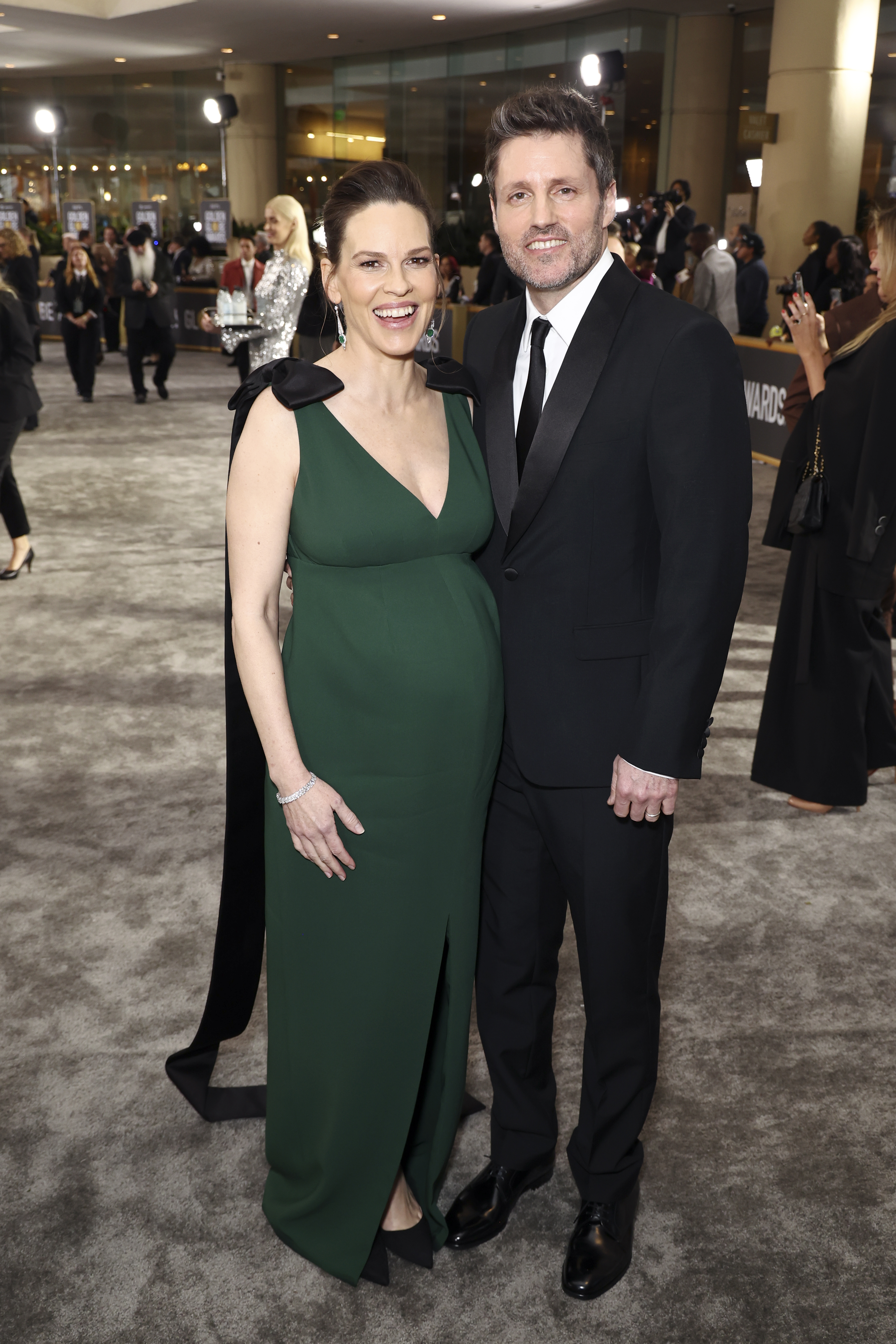 Hilary Swank and Philip Schneider at the Icelandic Glacial At The 80th Annual Golden Globe Awards in 2023 | Source: Getty Images