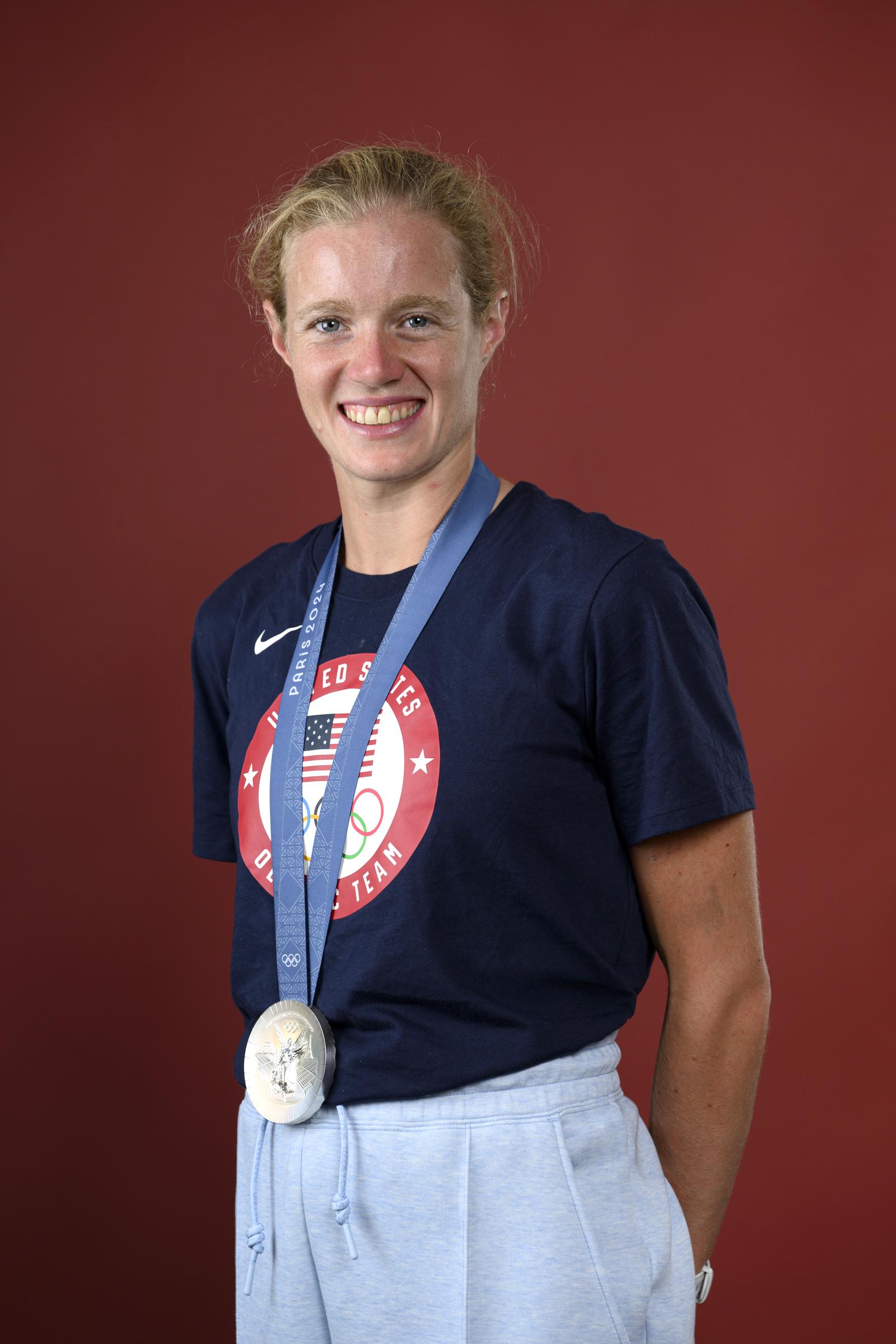 Taylor Knibb posing for a portrait in Paris, France on August 6, 2024 | Source: Getty Images