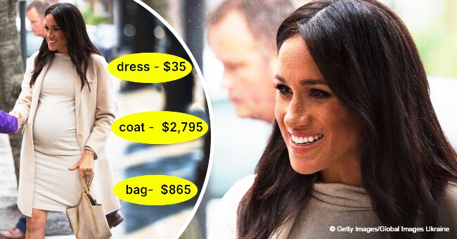 Meghan Markle flaunts huge baby bump in $35 H&M maternity dress while visiting an animal charity