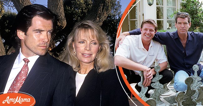Pictures of actor Pierce Brosnan with his first wife Cassandra Harris and his son, Christopher  | Source: Getty Images