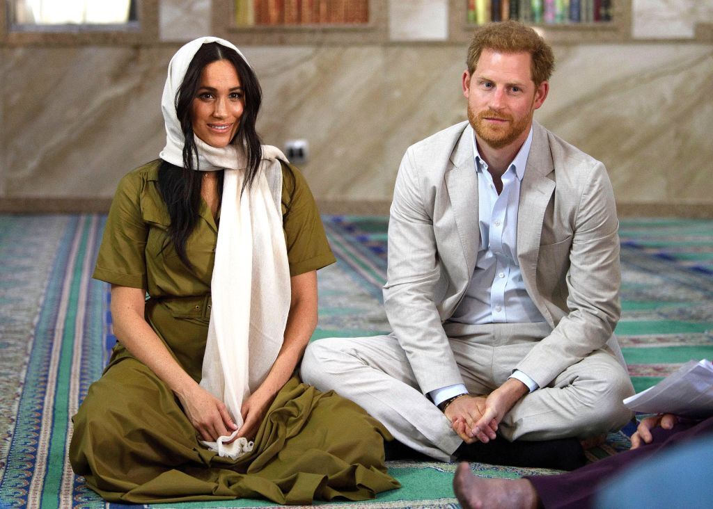 Meghan Markle visits  Auwal Mosque on Heritage Day with Prince Harry during their royal tour of South Africa on September 24, 2019 in Cape Town, South Africa. | Source: Getty Images