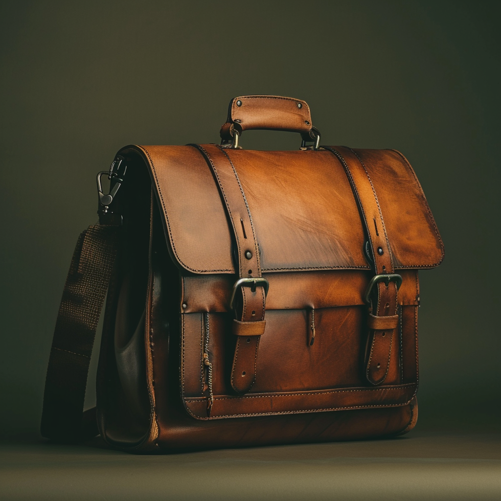 A brown leather bag | Source: Midjourney