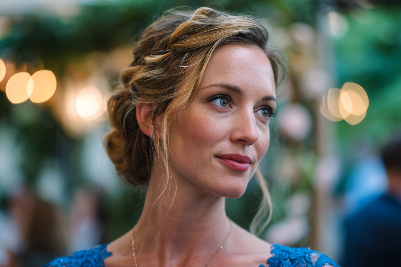 A woman in a blue dress | Source: Midjourney