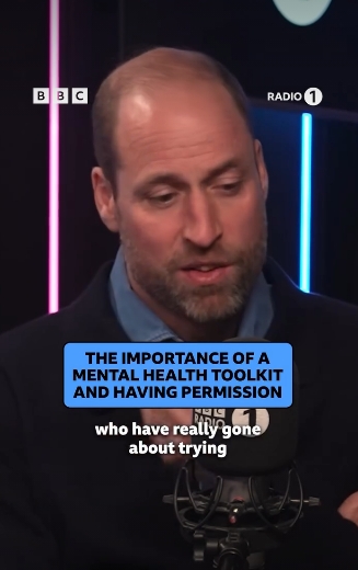 Prince William gestures as he explains why understanding feelings is key to normalising conversations around mental health. | Source: Instagram/bbcradio1