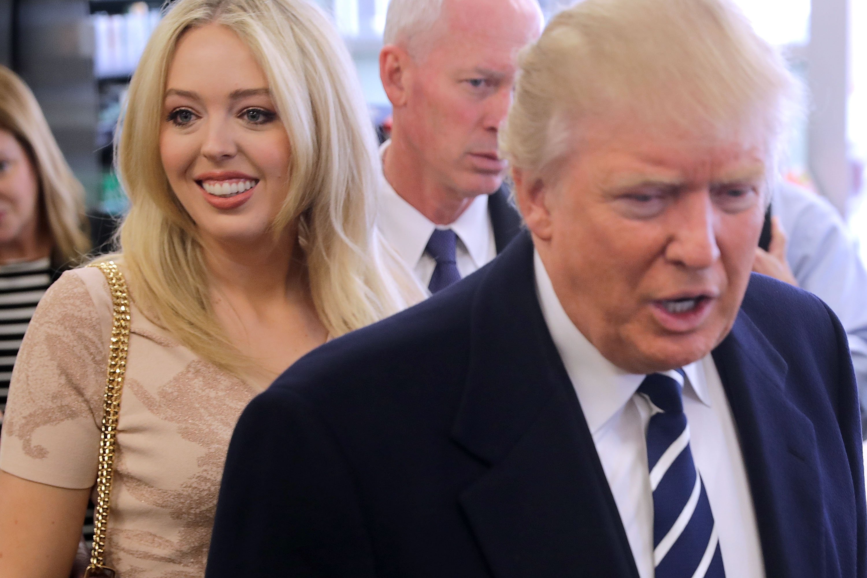 Tiffany Trump, daughter of Republican presidential nominee Donald Trump, accompanies her father into a Wawa gas station to buy snacks November 1, 2016 in Valley Forge, Pennsylvania | Photo: GettyImages