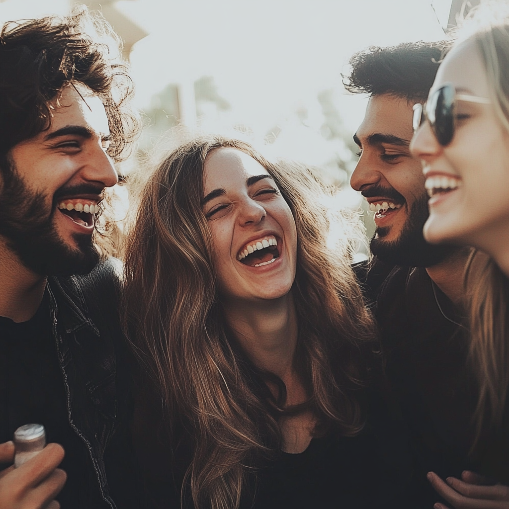 A group of people laughing | Source: Midjourney