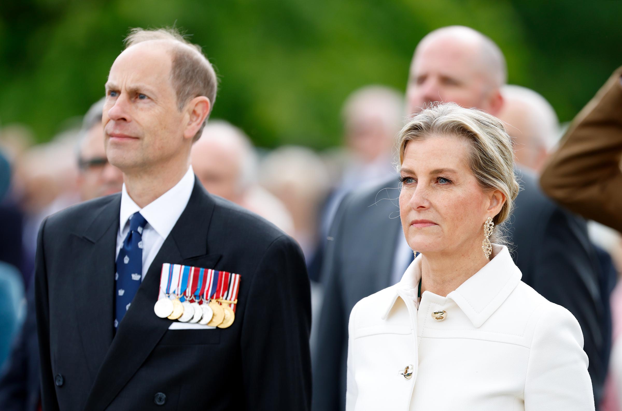 Prince Edward and Sophie, Duchess of Edinburgh, attend the Royal British Legion's 80th D-Day anniversary service in Alrewas, England on June 6, 2024 | Source: Getty Images