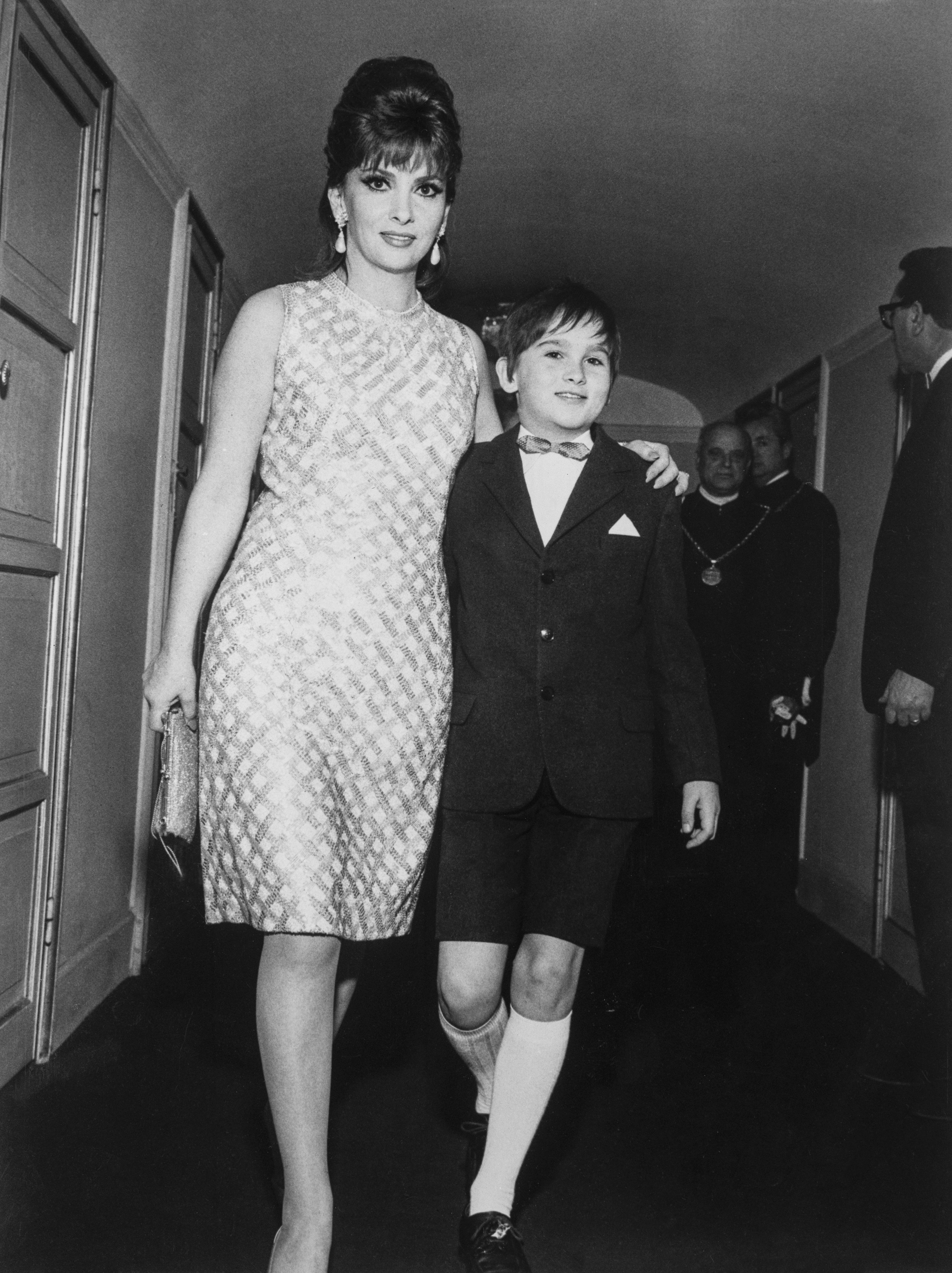 Gina Lollobrigida and Milko Jr. in Milan, Italy on January 29,1967 | Source: Getty Images