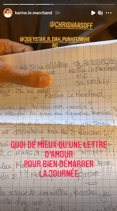 Storie de Karine Le Marchand. | Photo : Instagram/karine.le.marchand