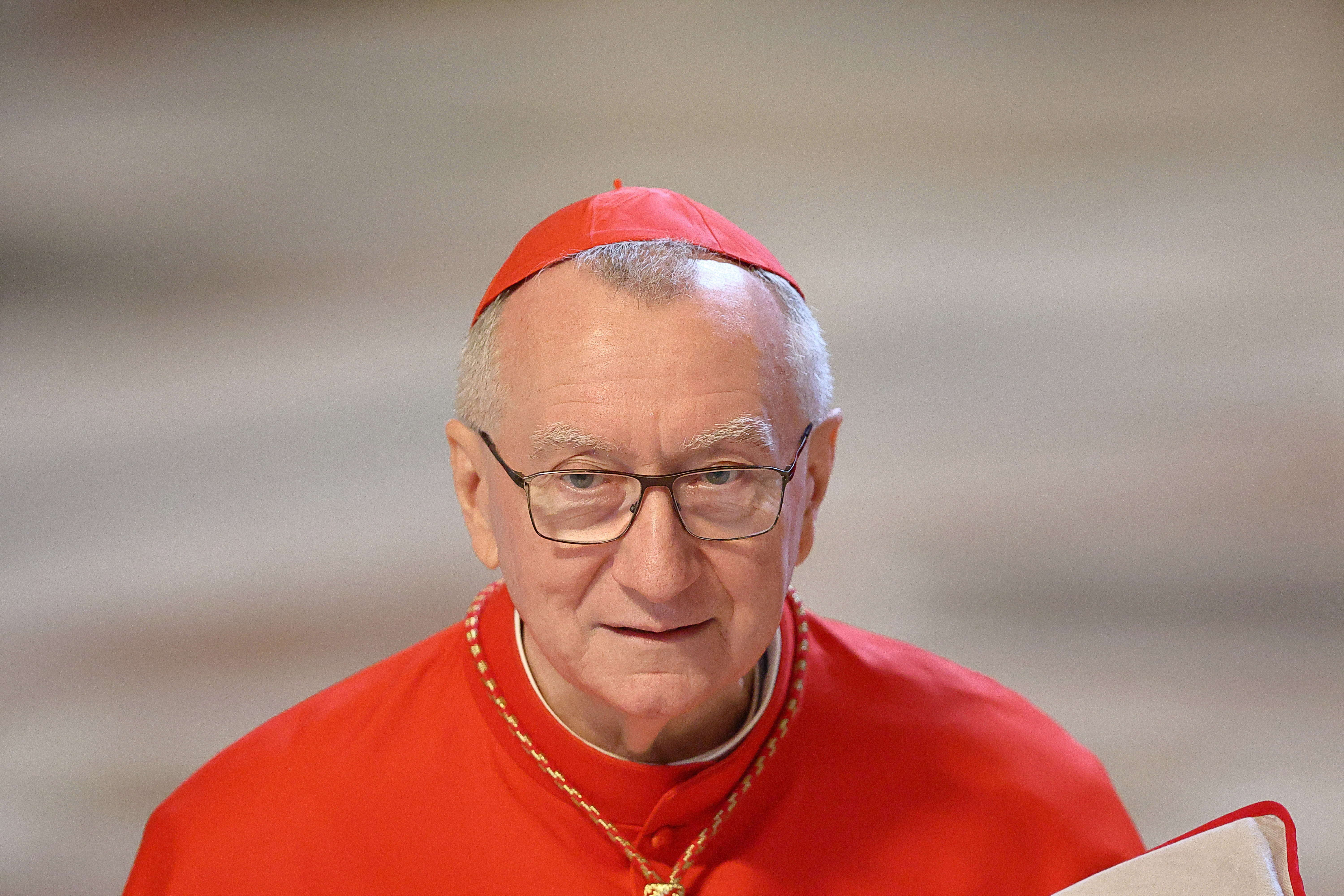 Cardinal Pietro Parolin during the Holy Mass for the election of the Roman Pontiff in St Peters Basilica on May 7, 2025 | Source: Getty Images
