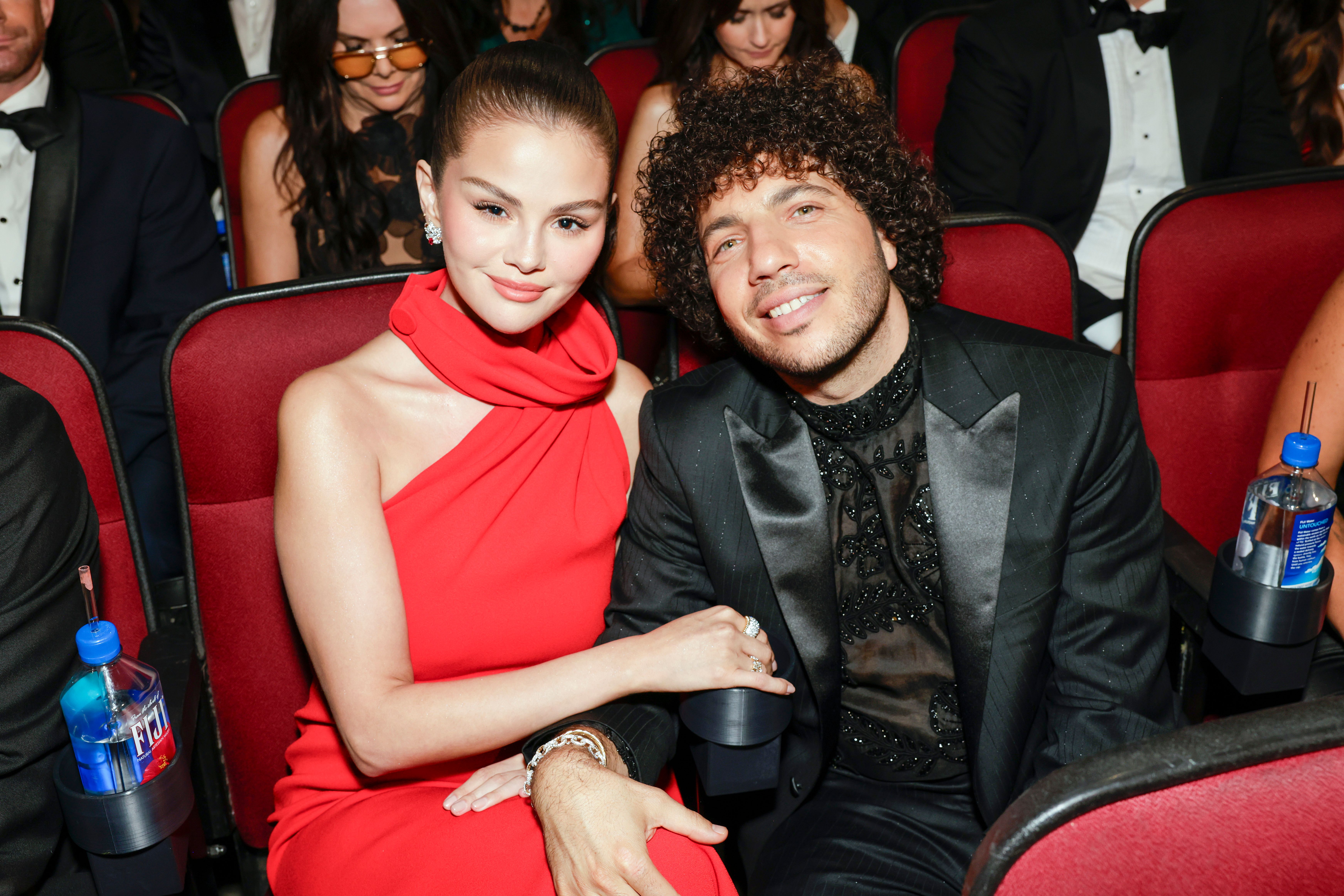 Selena Gomez and Benny Blanco are seen at the 2025 Emmy Awards at Peacock Theater in Los Angeles, California on September 14 | Source: Getty Images