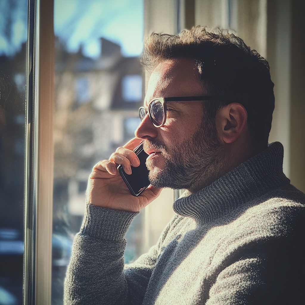 A man talking on the phone | Source: Midjourney