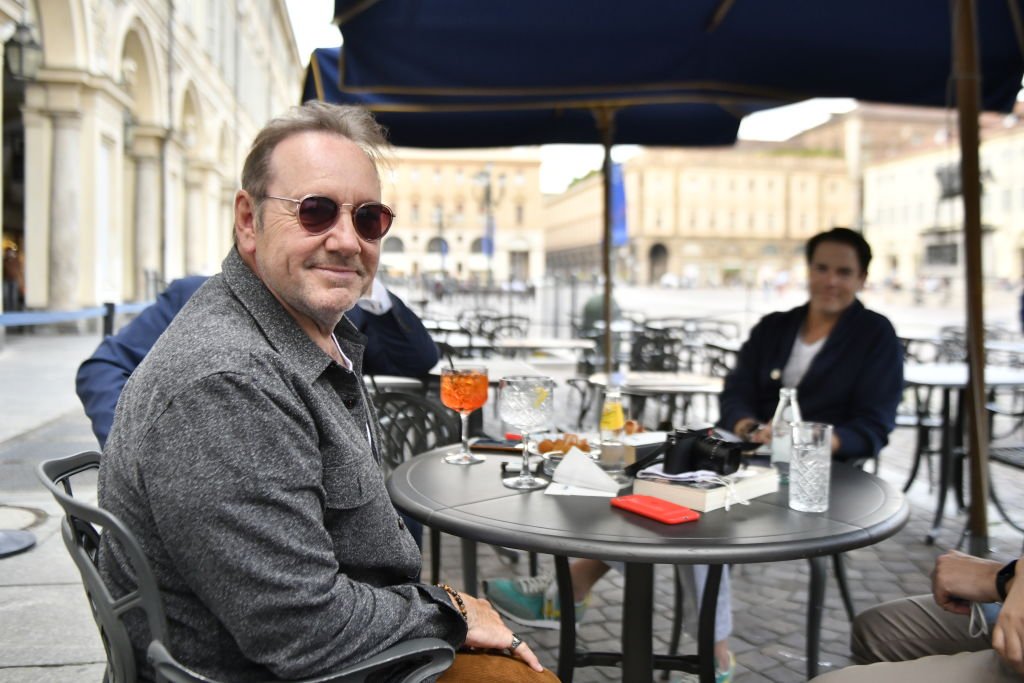 Kevin Spacey is seen sitting outside a cafe on June 1, 2021 in Turin, Italy. | Source: Getty Images