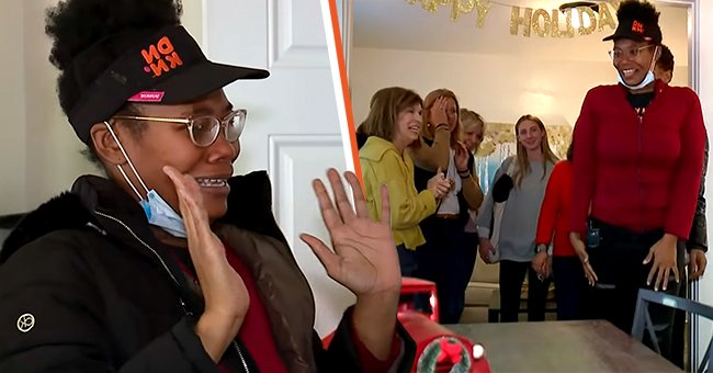 A Dunkin' employee is surprised with a new homes thanks to one of her customers | Photo: Youtube/9NEWS