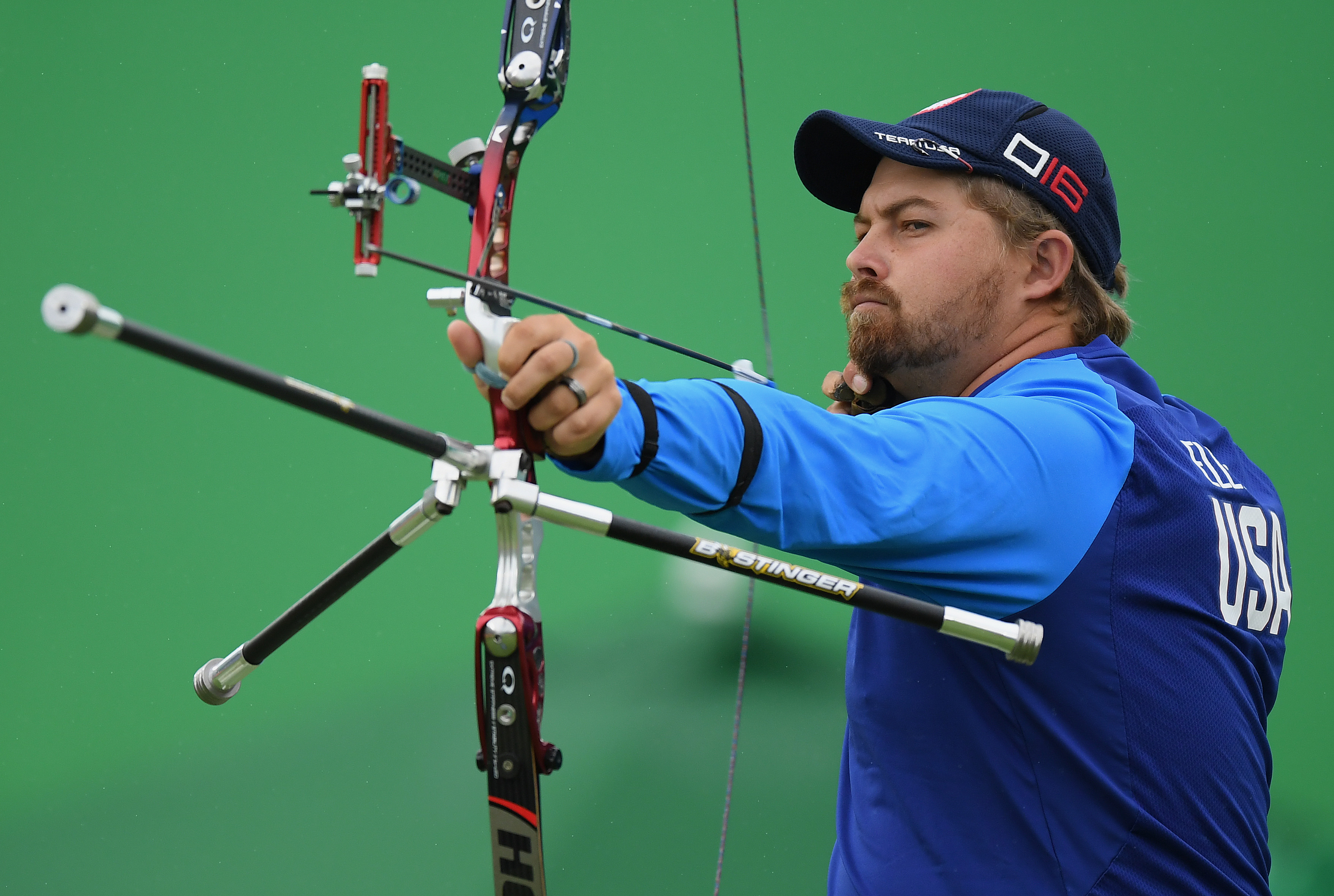 Brady Ellison of the United States competes in the Men's Individual round of 8 Elimination Round on Day 7 of the Rio 2016 Olympic Games at the Sambodromo on August 12, 2016 in Rio de Janeiro, Brazil | Source: Getty Images